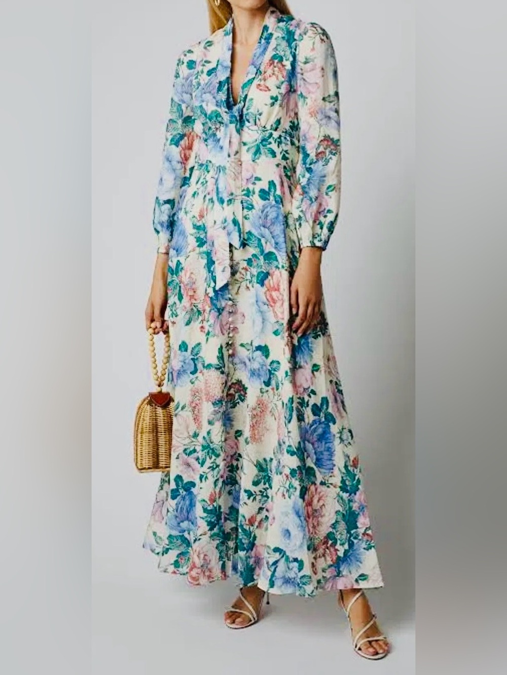 NWT at BEST PRICE Zimmermann Verity Plunge Floral Maxi  Dress. Size 1